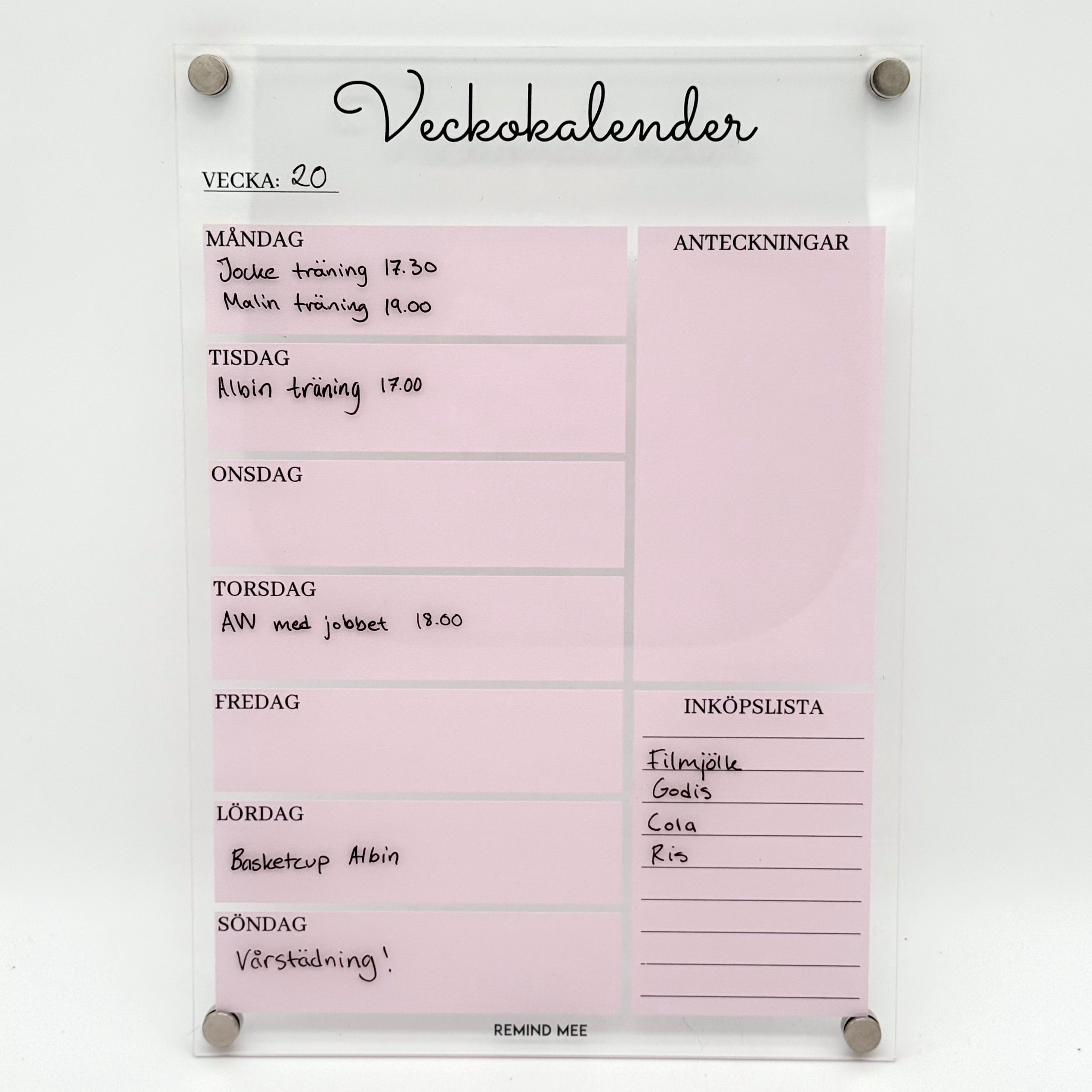Veckokalender V2 (rosa)