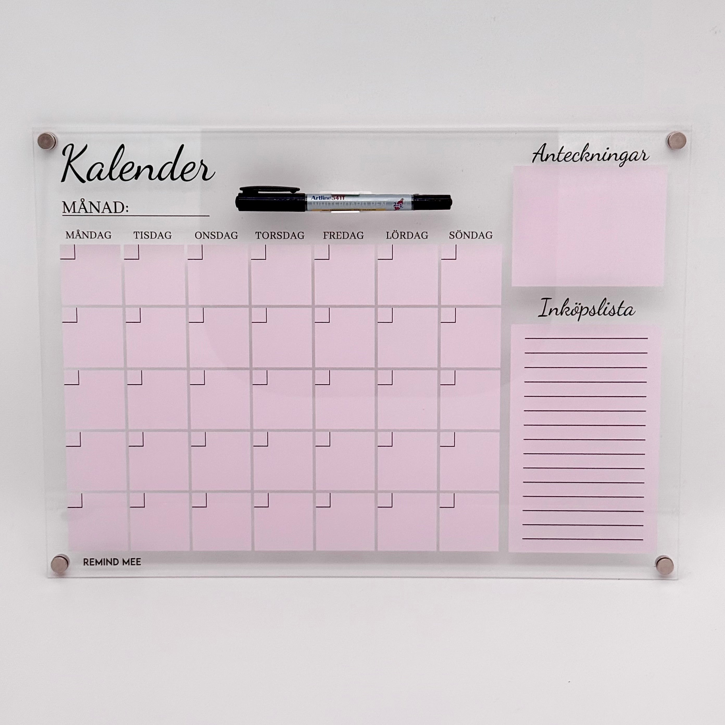 Månadskalender (rosa)