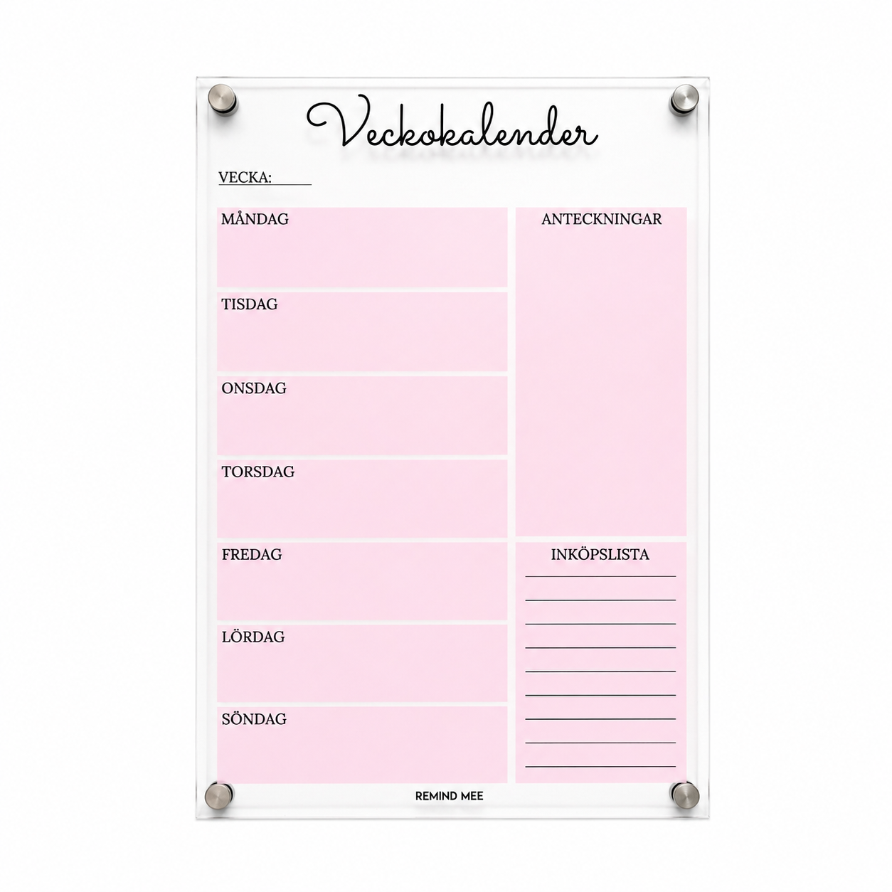 Veckokalender V2 (rosa)