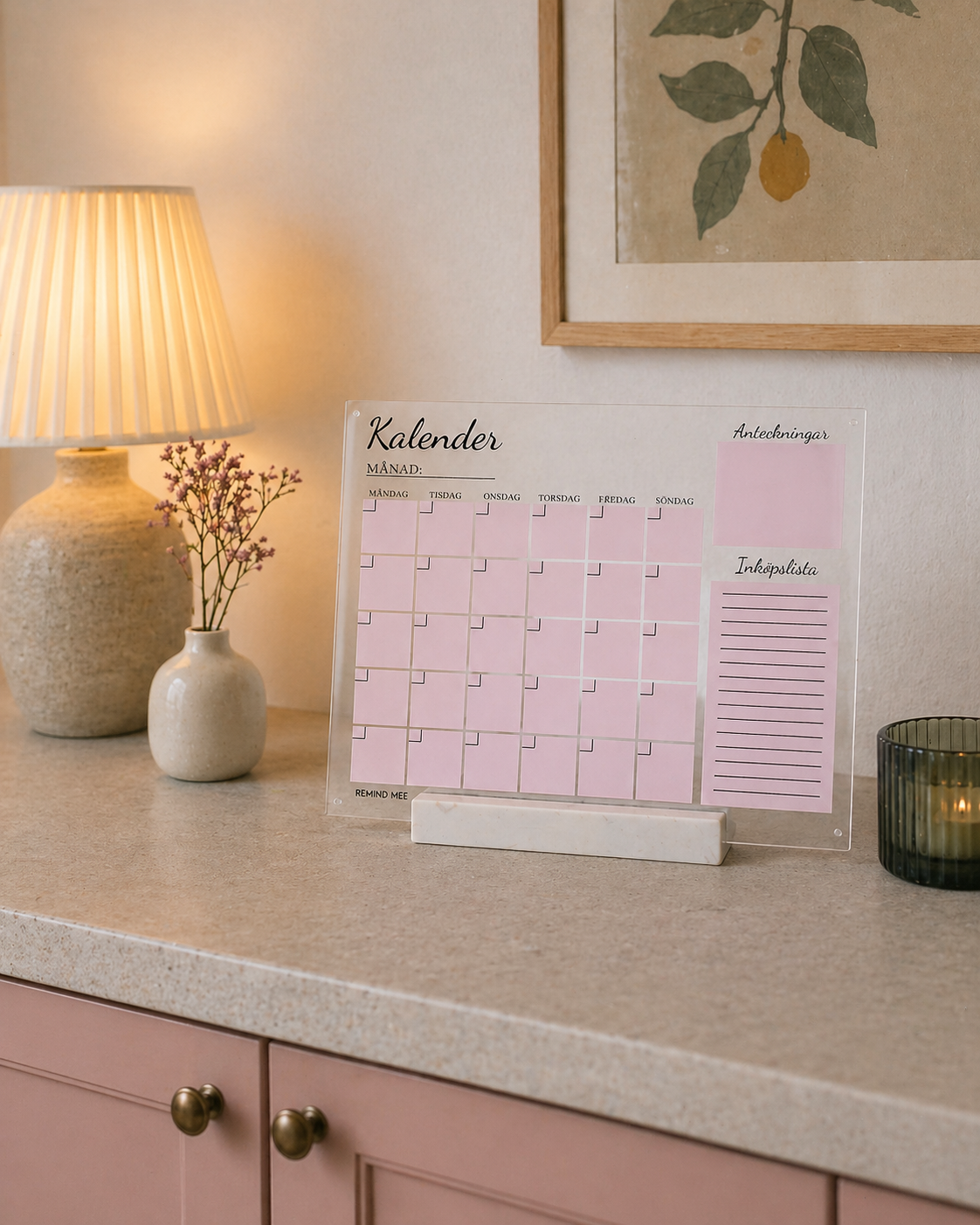 Månadskalender (rosa)