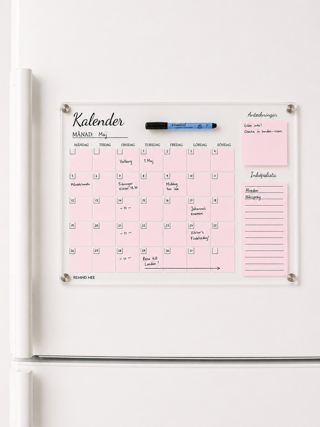 Månadskalender (rosa)
