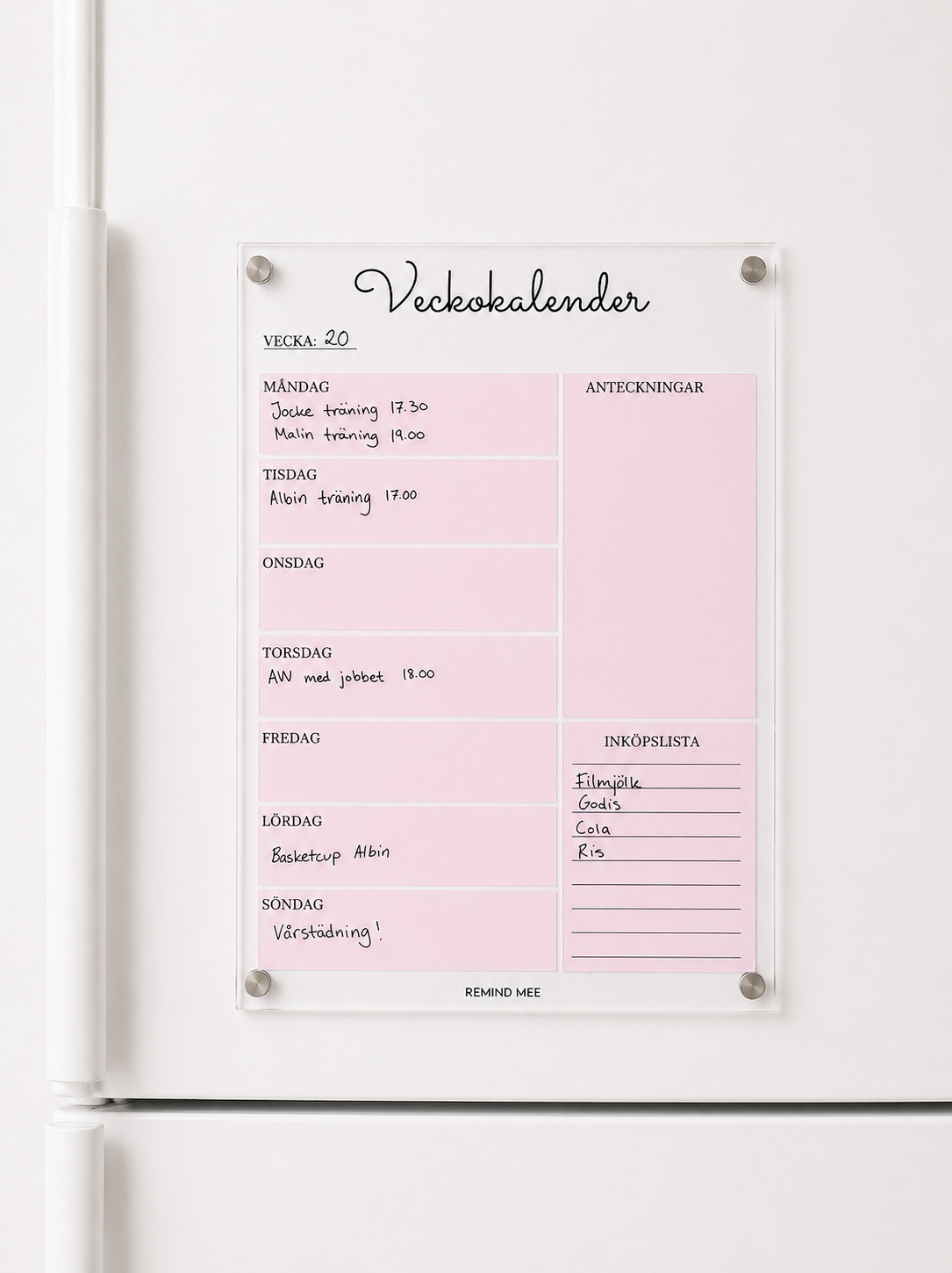 Veckokalender V2 (rosa)